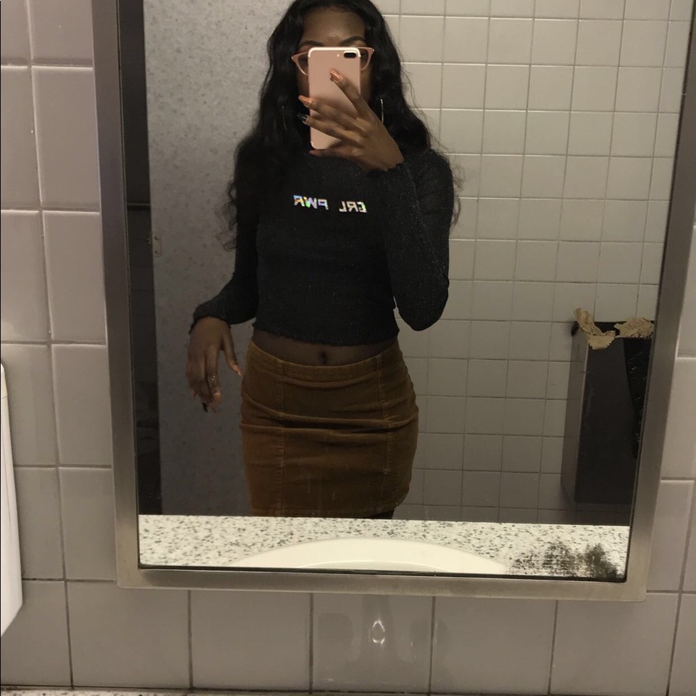 Suede Brown Miniskirt